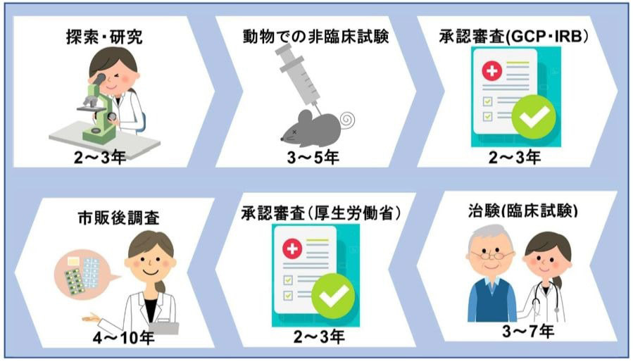 新薬開発のプロセスイメージ